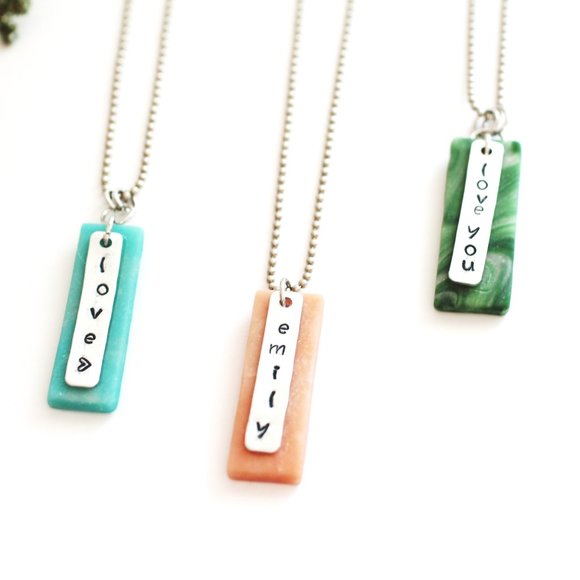 Personalized Necklace / Polmer Clay Necklace - Picture 2 of 5